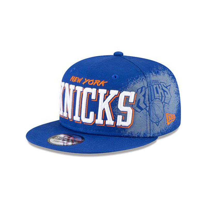 NBA New York Knicks Faded 9Fifty Snapback (QZL8508) - Blue New Era Caps